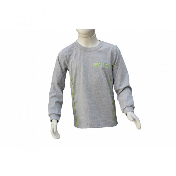 Camiseta de malha cinza mescla m. l. Camiseta de malha cinza mescla m. l.