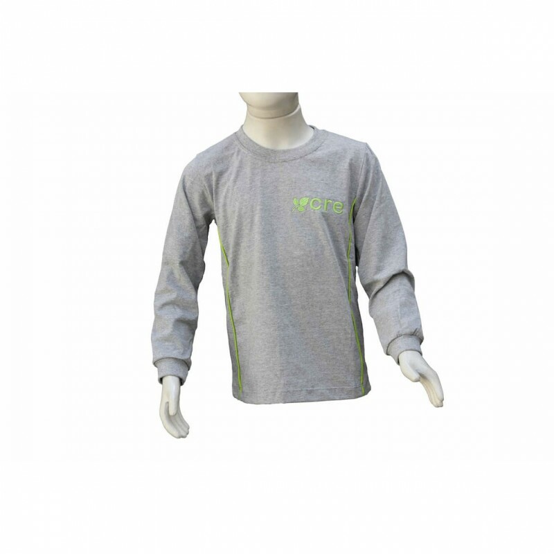 Camiseta de malha cinza mescla m. l.