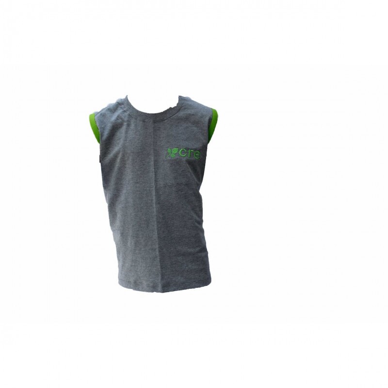 Camiseta regata de malha cinza mescla