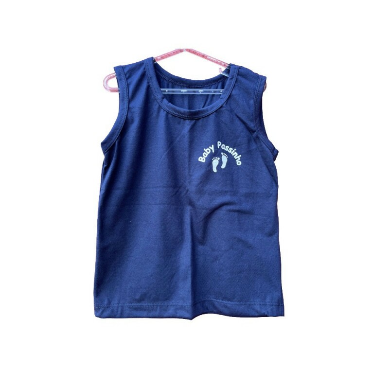 Camiseta regata azul marinho de malha  - BP