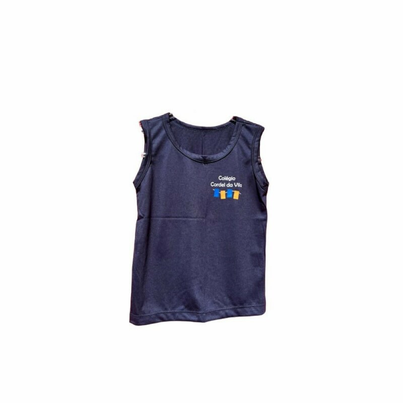 Camiseta azul regata de malha co Camiseta azul regata de malha co