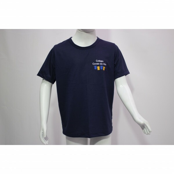 Camiseta azul de malha manga curta