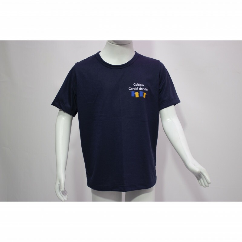 Camiseta azul de malha manga curta Camiseta azul de malha manga curta